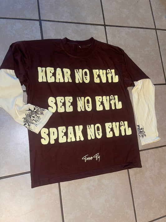 "No Evil" Double Layered Tee